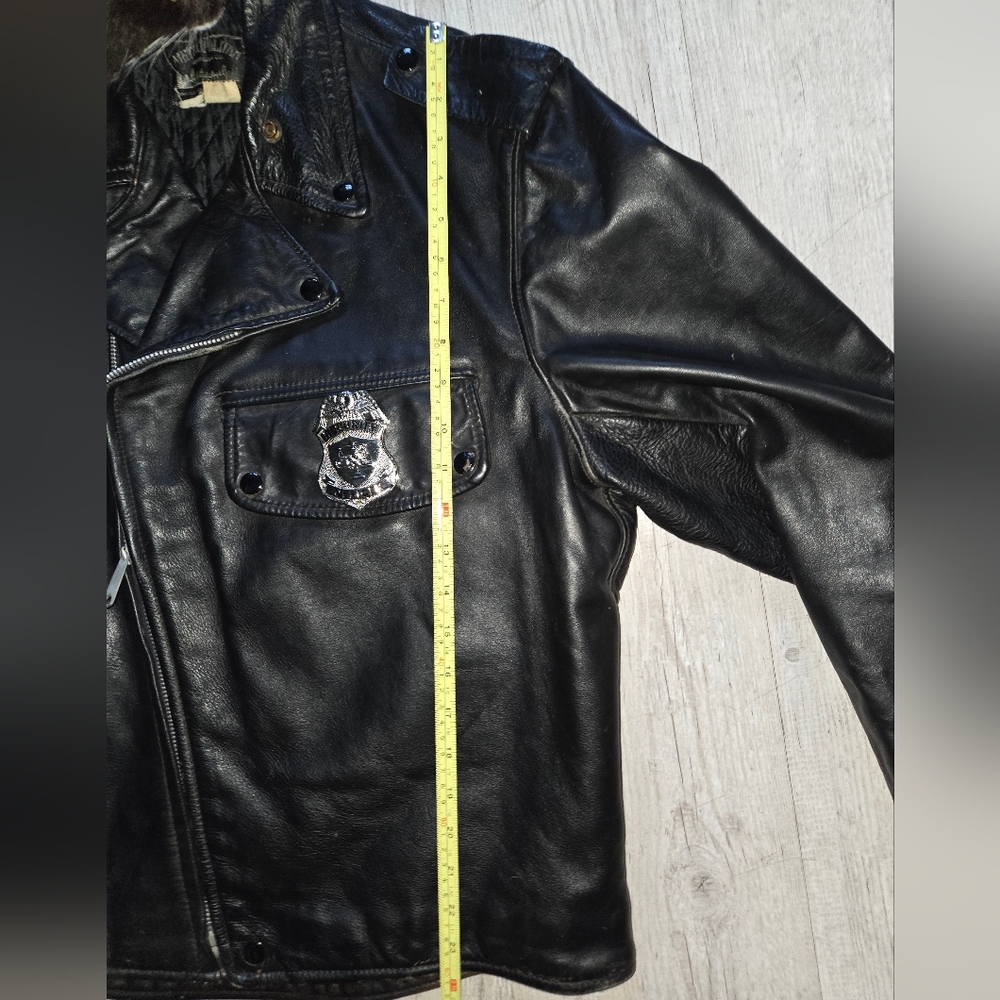 Vintage Motorcycle Cop Leather Jacket - Picture 6 of 6